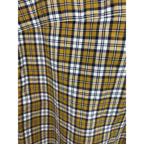 New J. Crew Mens Slim Button Down Shirt Size M Yellow Navy Blue Long Sleeve - Picture 13 of 14